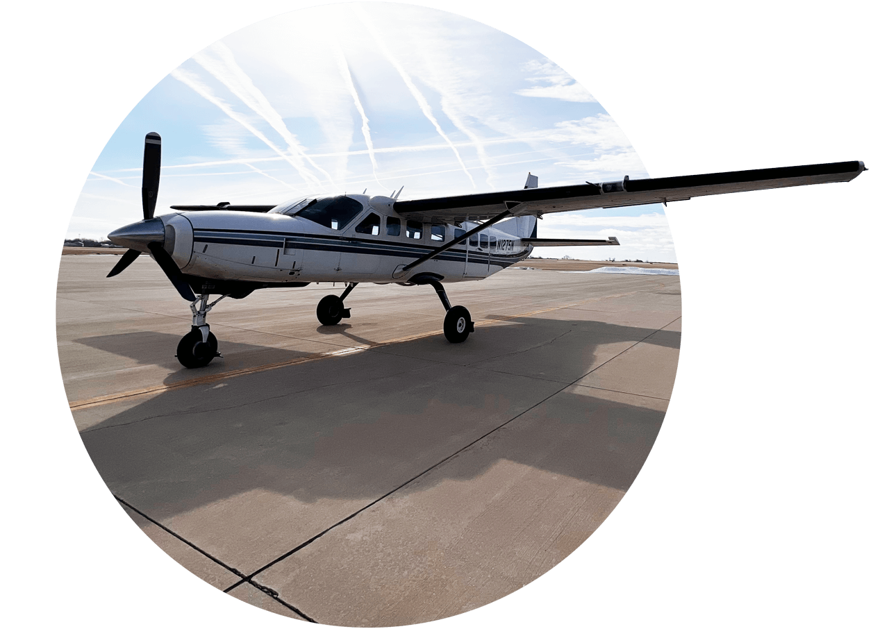 Cessna C208B Grand Caravan on the runway at Parachute Ottawa in Ontario, Canada